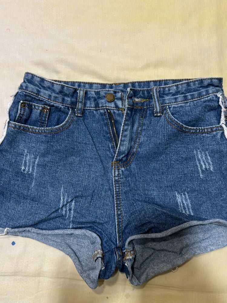 Blue Mini Shorts