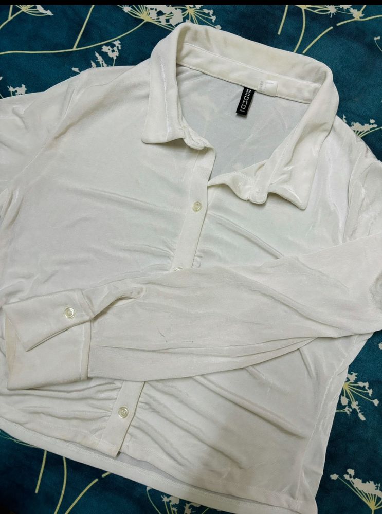 H&m White Sheer Shirt