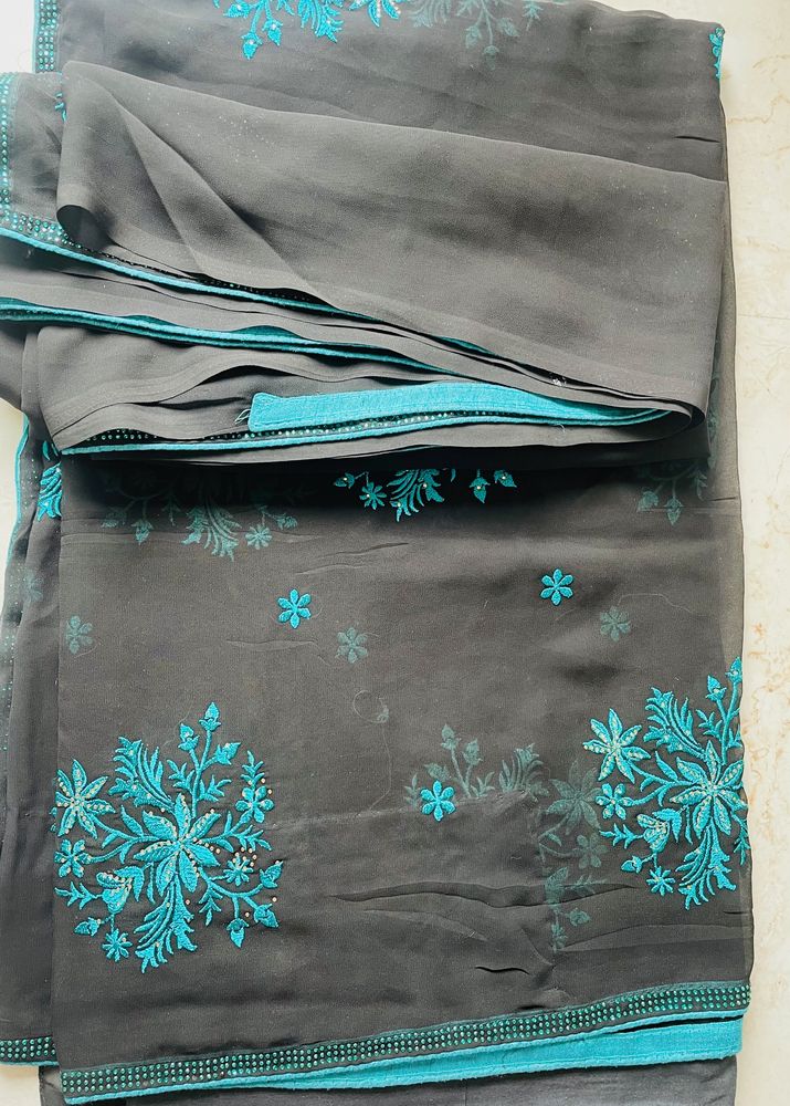 Black Georgette Saree