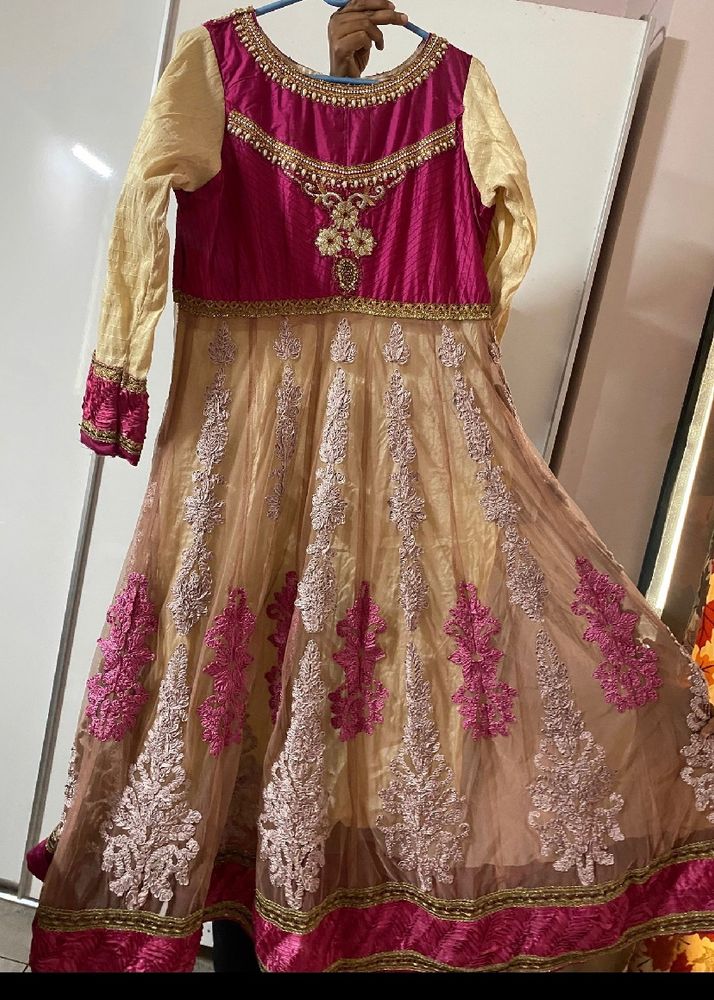 Pink And Cream Anarkali ❤️