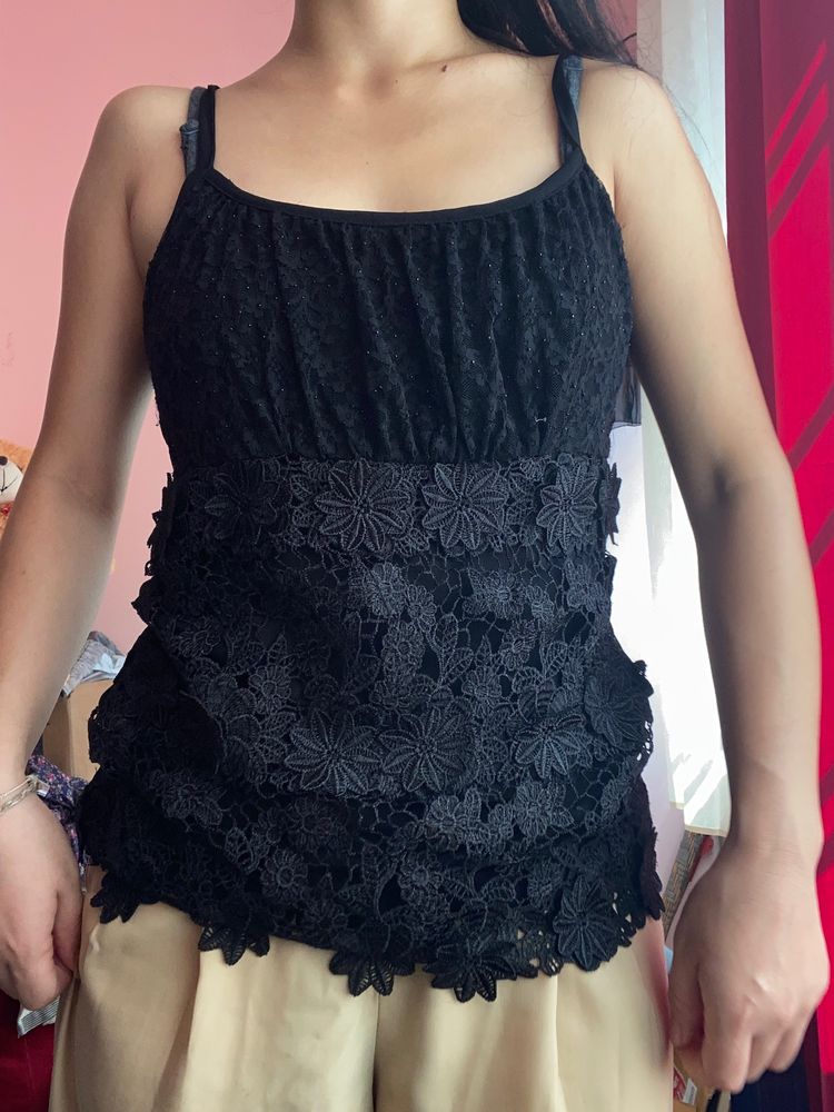 Black Cami Lace Top