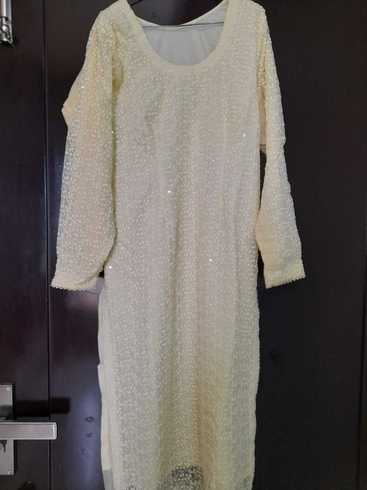 Georgette Kurti With Dupatta And Crepe Salwar