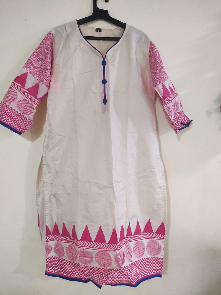 White Pink Kurti