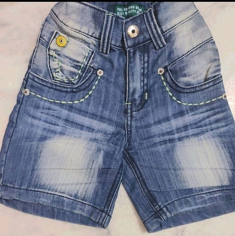 Blue Shorts Denim For Baby Girl 12-18 Month