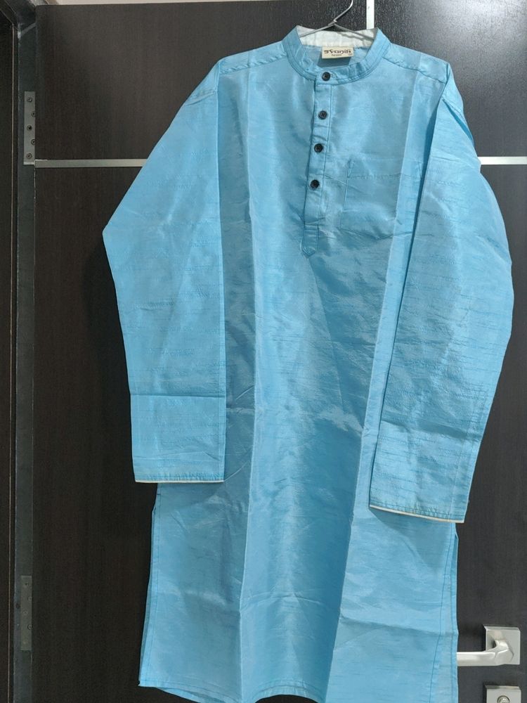 A Light Blue/Cyan Beautiful Festive Kurta