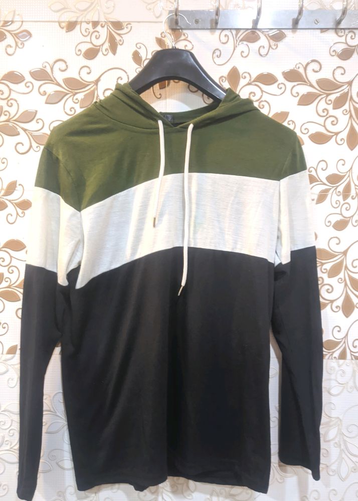 Bold Black, Green, and White Hoodie