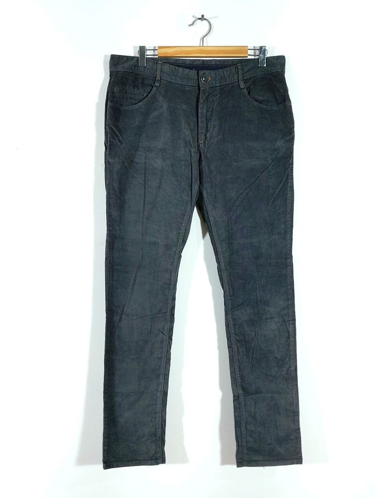 Dark Grey Corduroy Pant For Men's