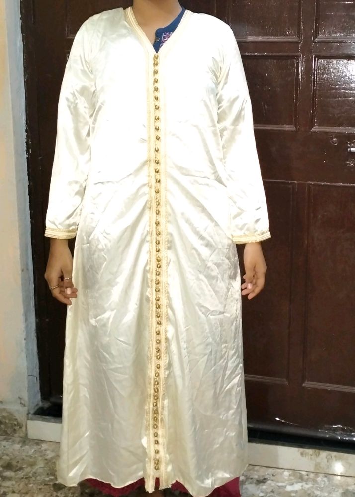 White Abaya Satin