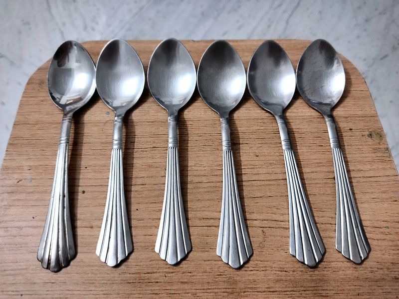 6 Pcs Steel Spoons Set