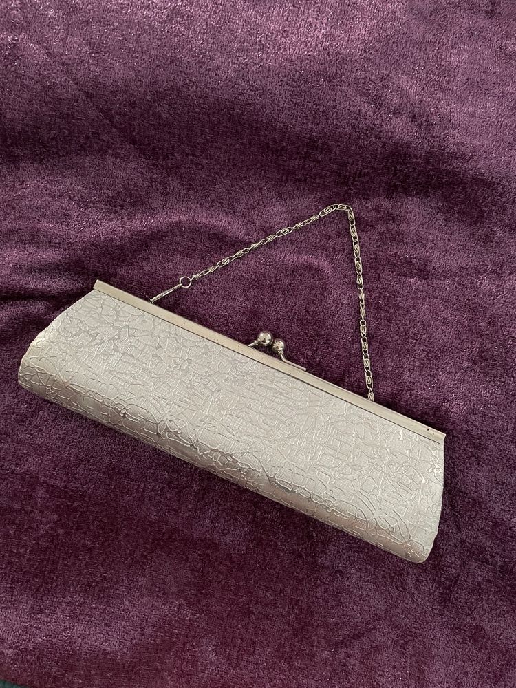 Silver Purse with small Chain Attached