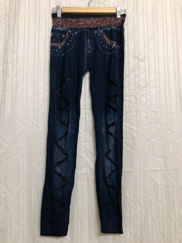 Fancy Stylish Blue Jeggings