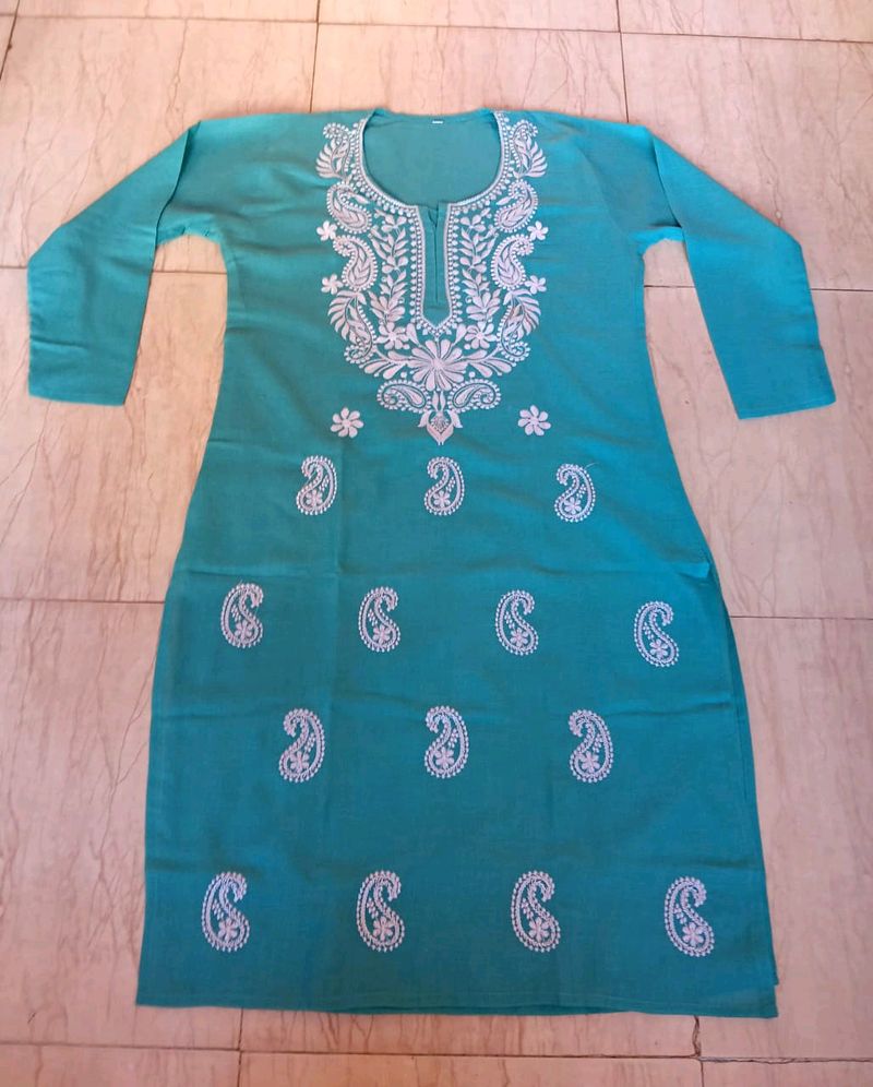 Beautiful Embroidered Cotton Kurti