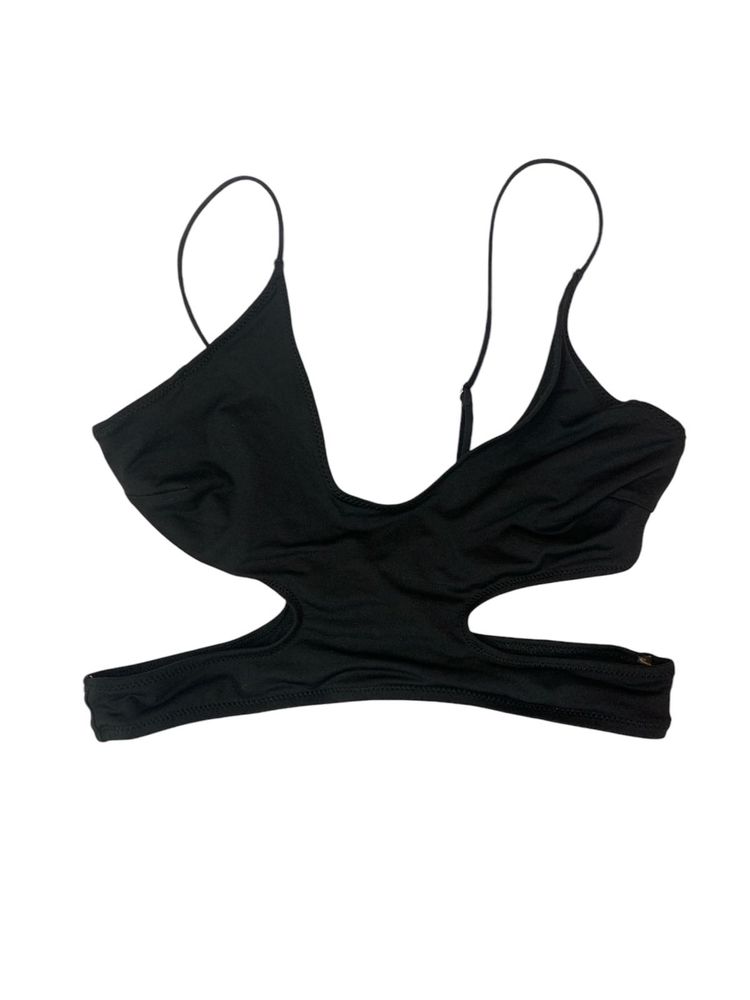 Cut Out Crop Top Black