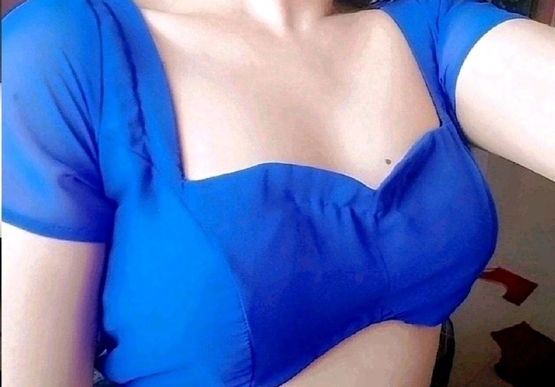 royal blue backless blouse