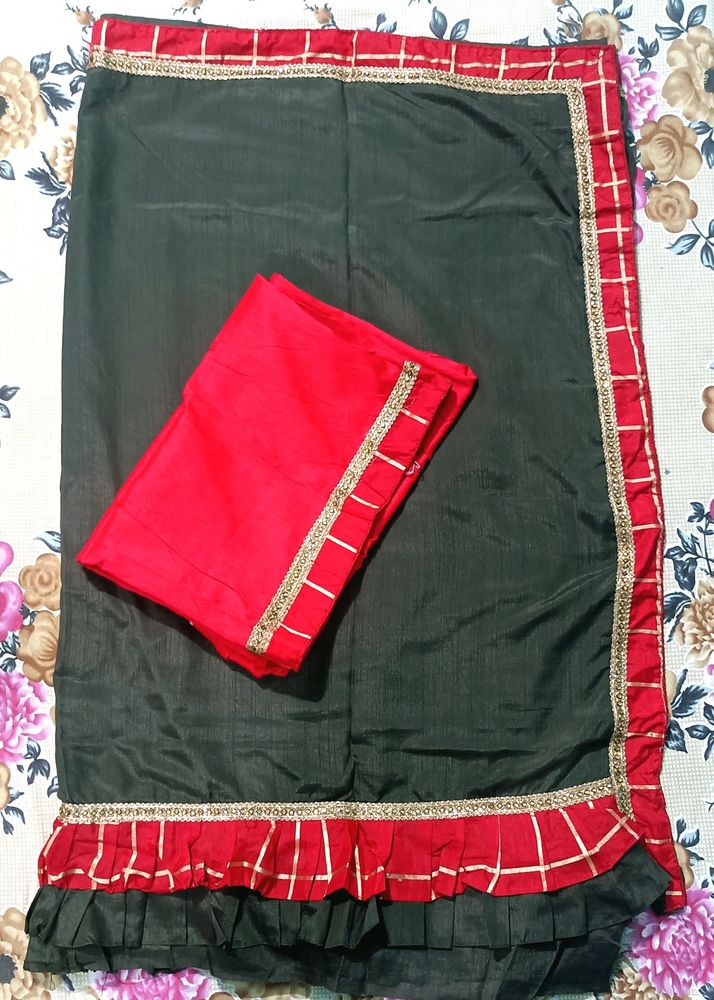 New Trendy Border Work With Unstitched Blouse Sare