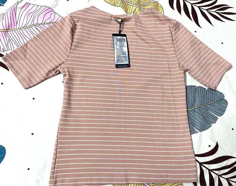 Tokyo Talkies Casual Striped Women Pink Top