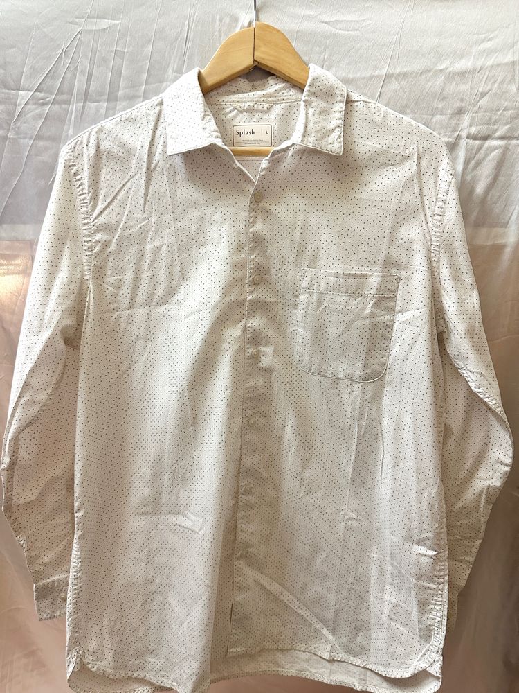 Splash White Formal Slim Fit Shirt