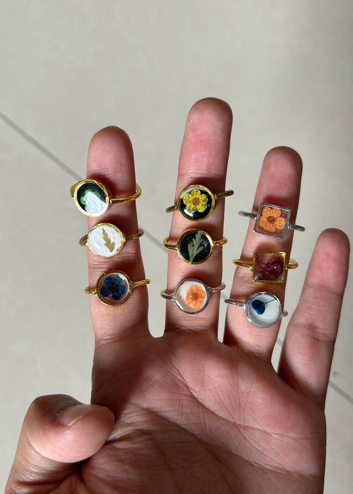 Real flower Rings