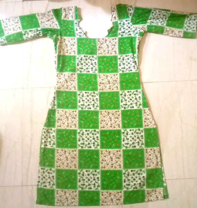 Hand Stitched Short Cotton Kurta