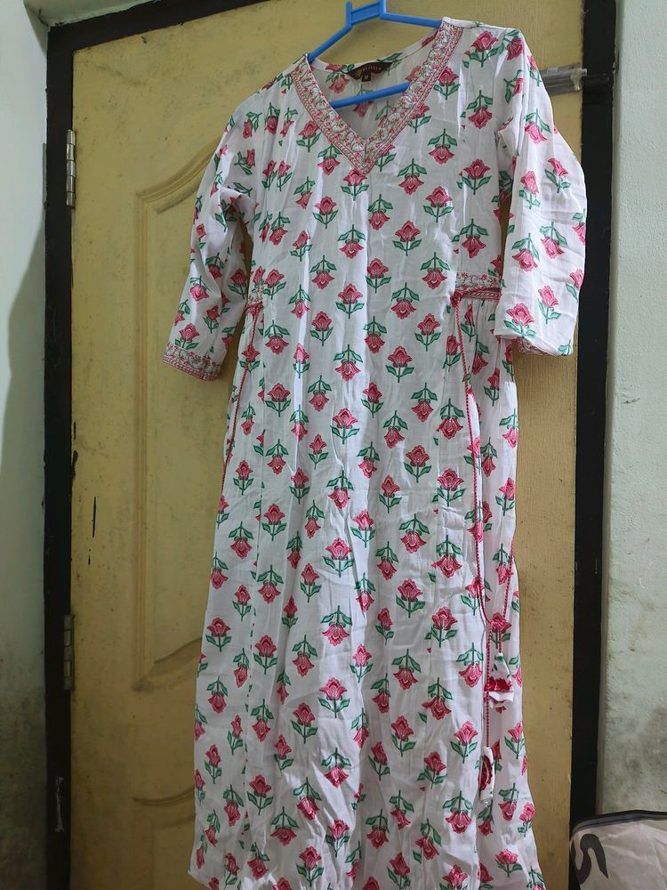 Floral Print Cotton Kurta Set