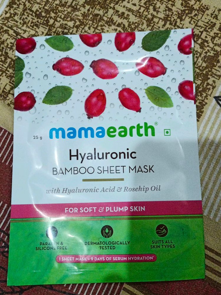 Mama earth hyaluronic Sheet Mask