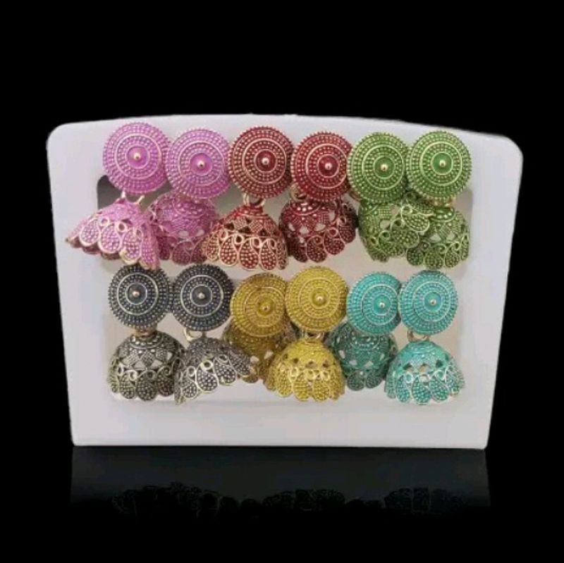 6 Sets Of Jhumki Earrings