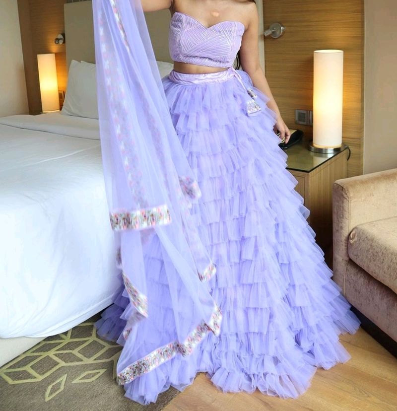 Designer Ruffle lehnga 💜