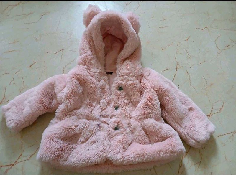 Fur Jacket With Matching Shoe For Baby Girl