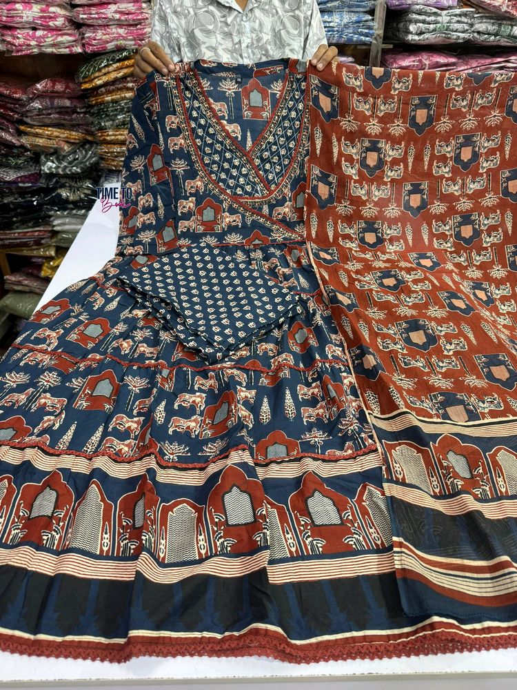 New Unused Pure Cotton Viral Anarkali Suit