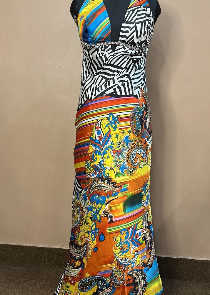 Printed Satin Dress