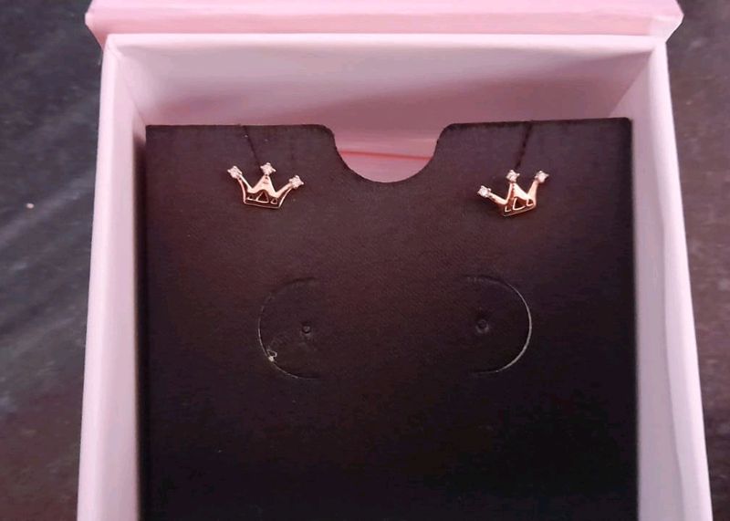 Giva Rose Gold Tiara Stud Earrings