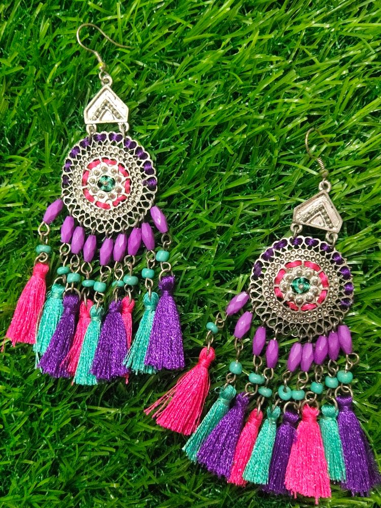 Multicolored Tassel Earrings