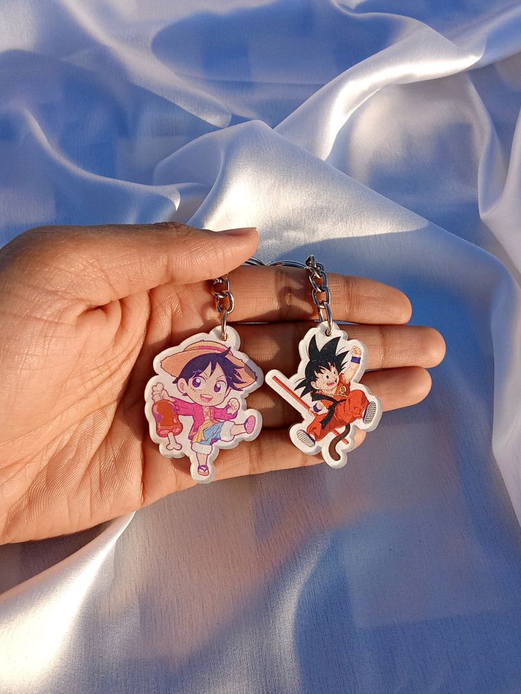 Goku And Luffy Keychain ( Double Side View)