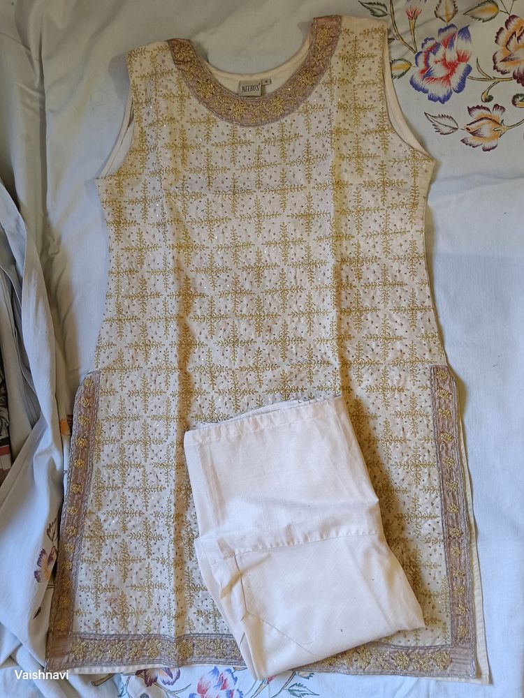 Cream Colour Kurta With Pant