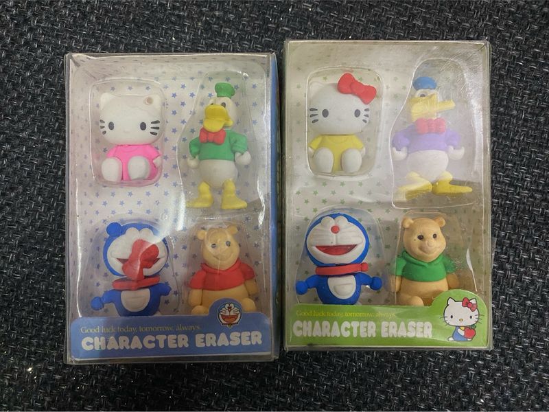 Set Of 4 Cartoon Eraser Box -4 In Each Pack