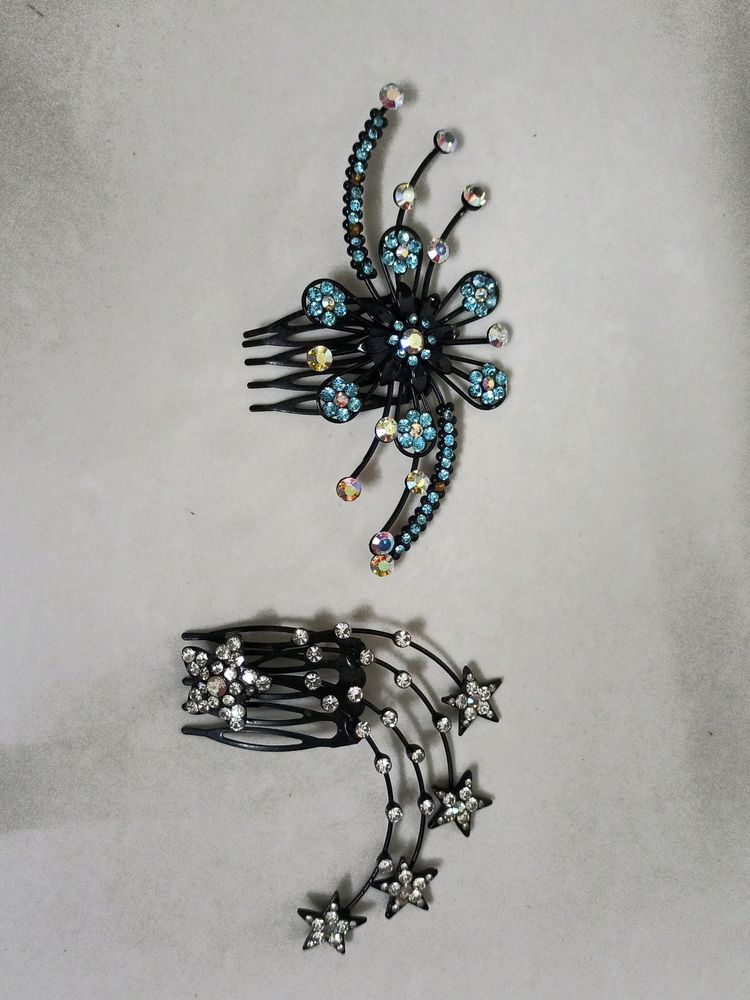 Silver And Blue Hair Accessories