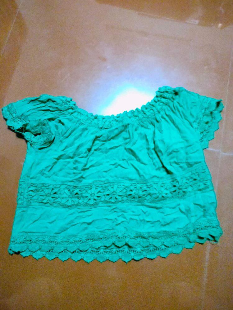 Green Crop Top