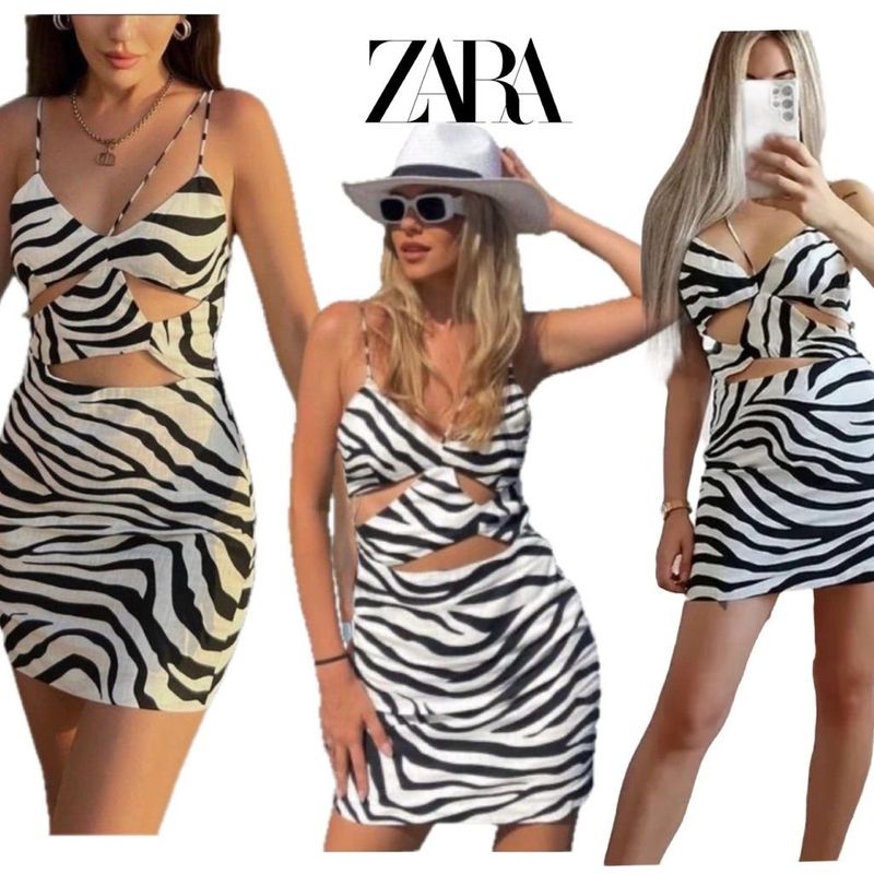 zara cut out animal print mini dress