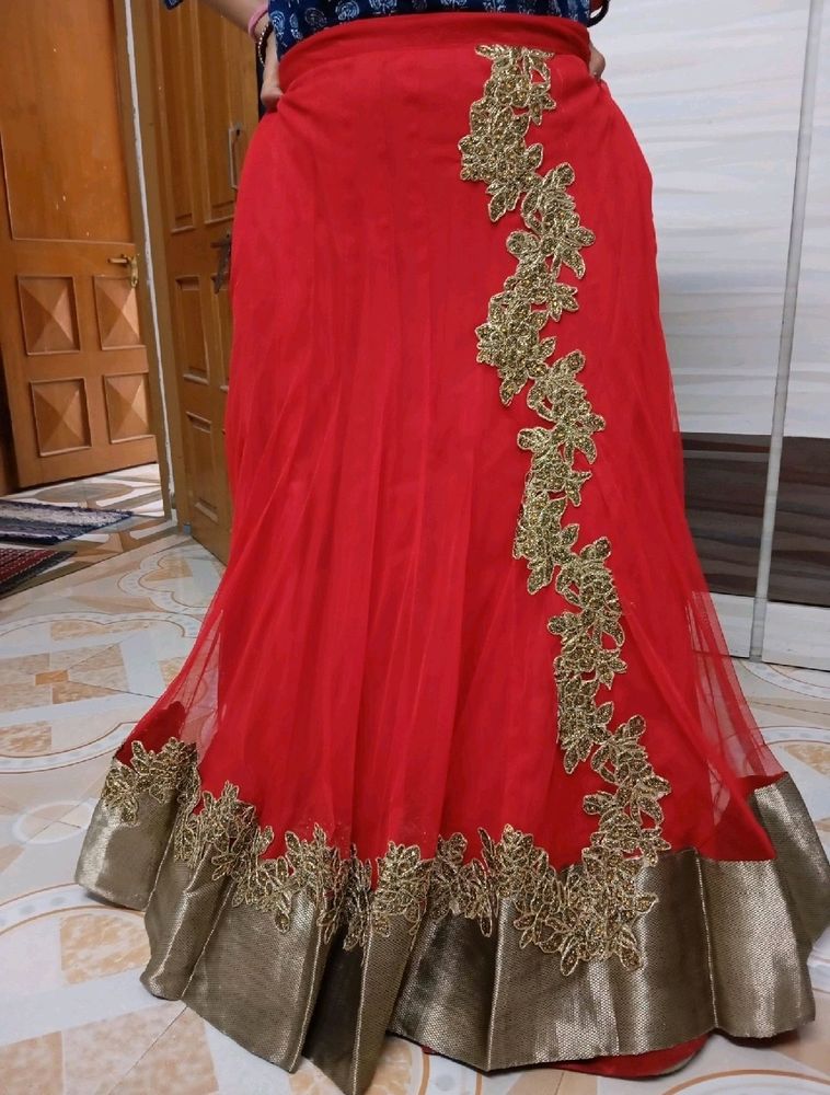 Red Partywear Lehnga Skirt✨💕🌸