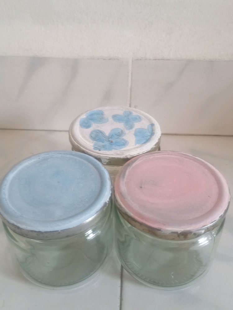 Hand Painted Glass Containers