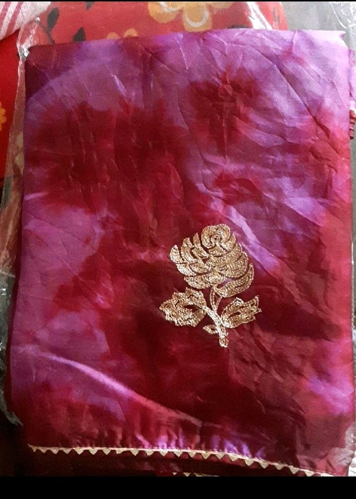 New Thread Work Soft Orgenza Saree