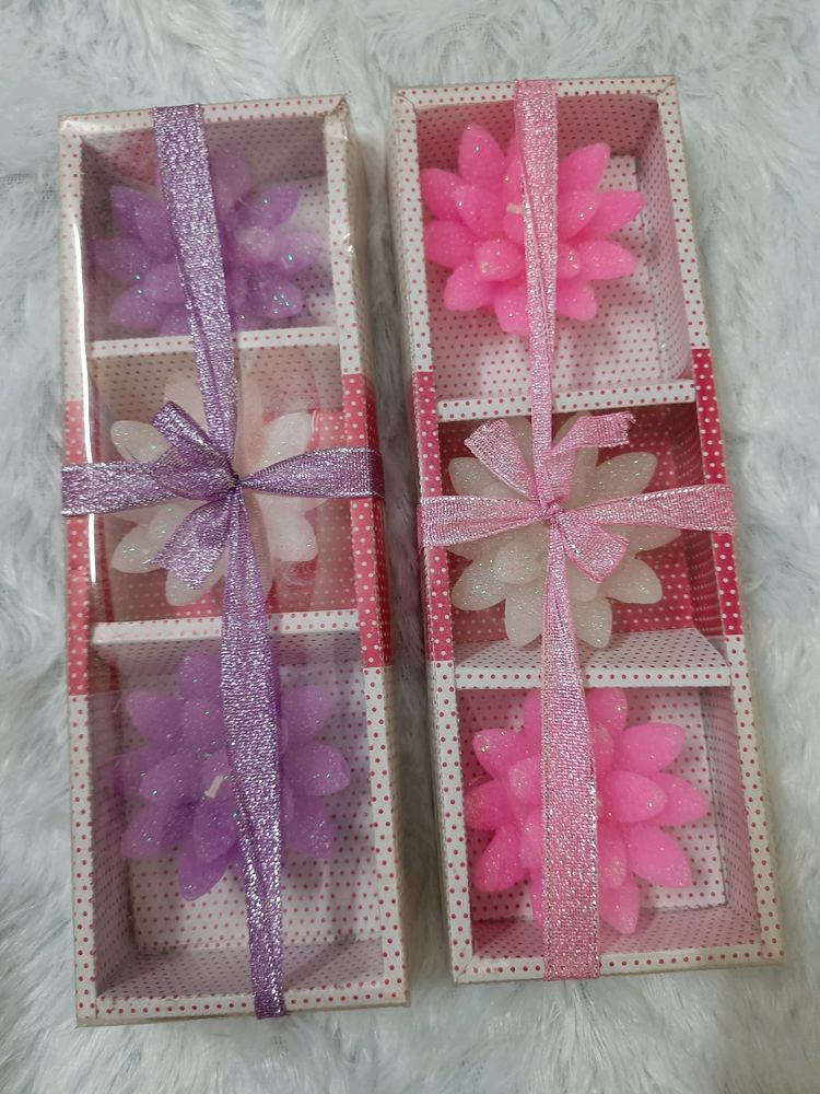 Premium Quality Sented Flower Candles Pack Of 3