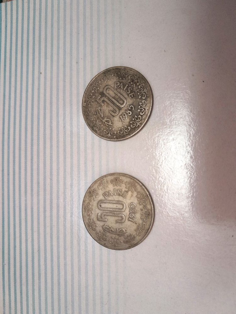 1985 50 Paise Coins