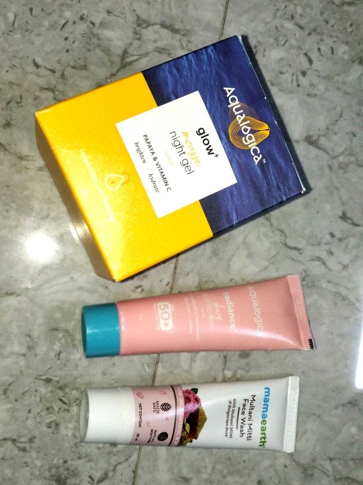 Combo Of Night Mousse Gel , Sunscreen &Face Wash