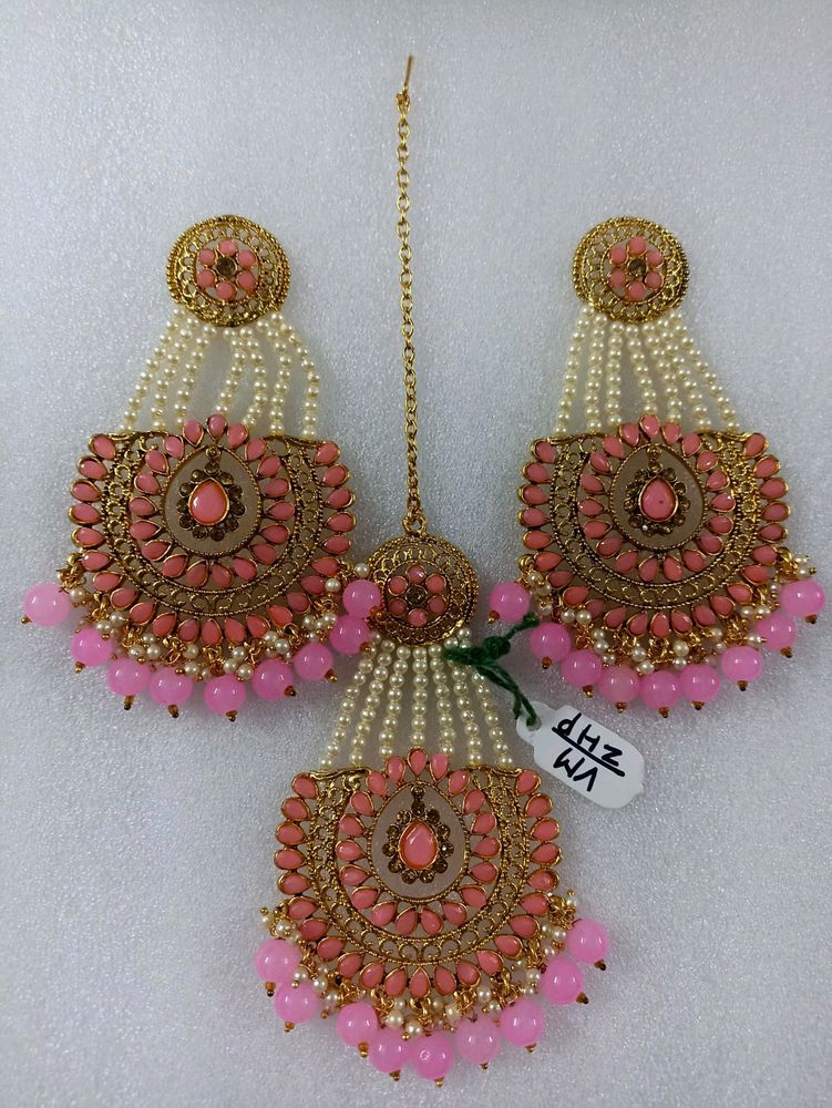 Ethnic Earring Set With Maang Tikka