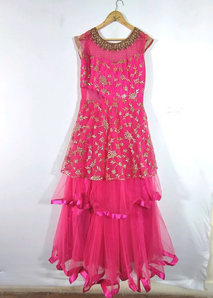 Pink Embroidered Gown (Women's)