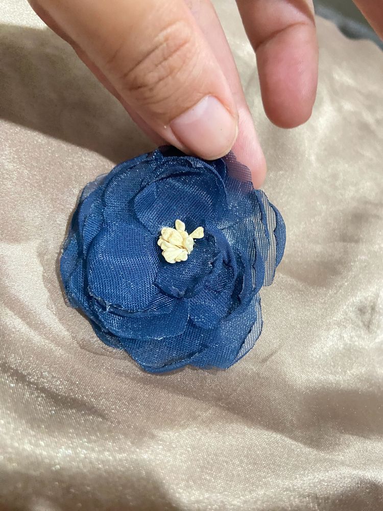 Blue Flower Handmade Designer Brooch