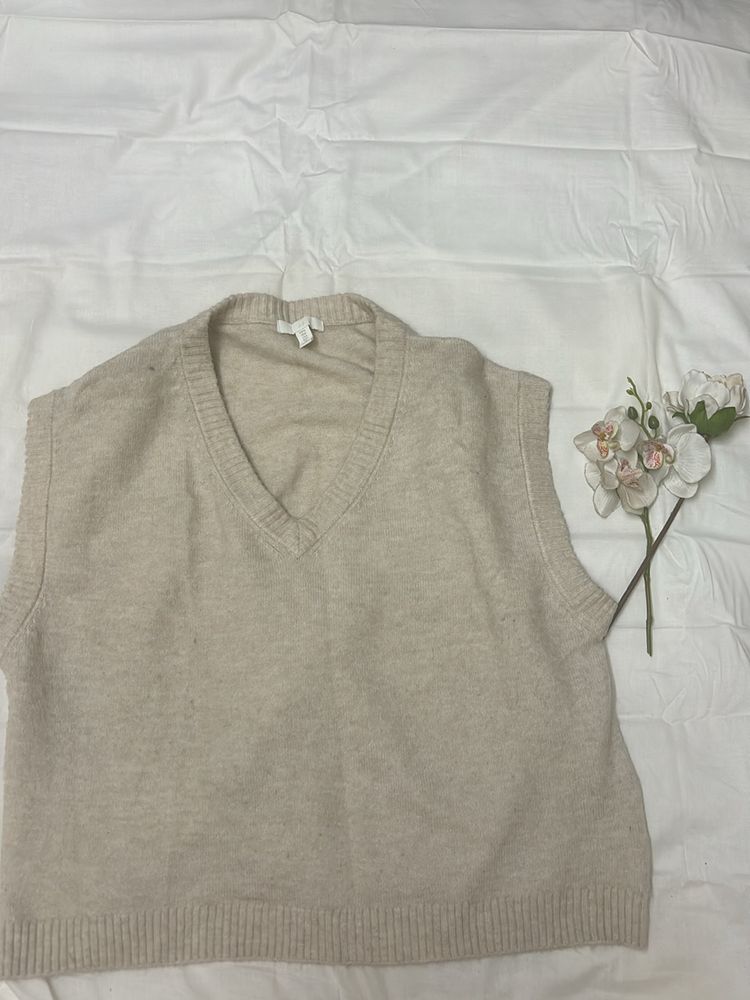 H&M Beige Vest V neck