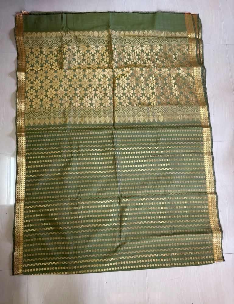 Olive Green Saree