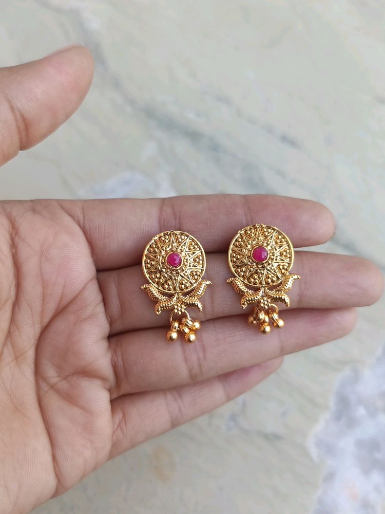 Gold Plated Traditional Studs For Women And Girls